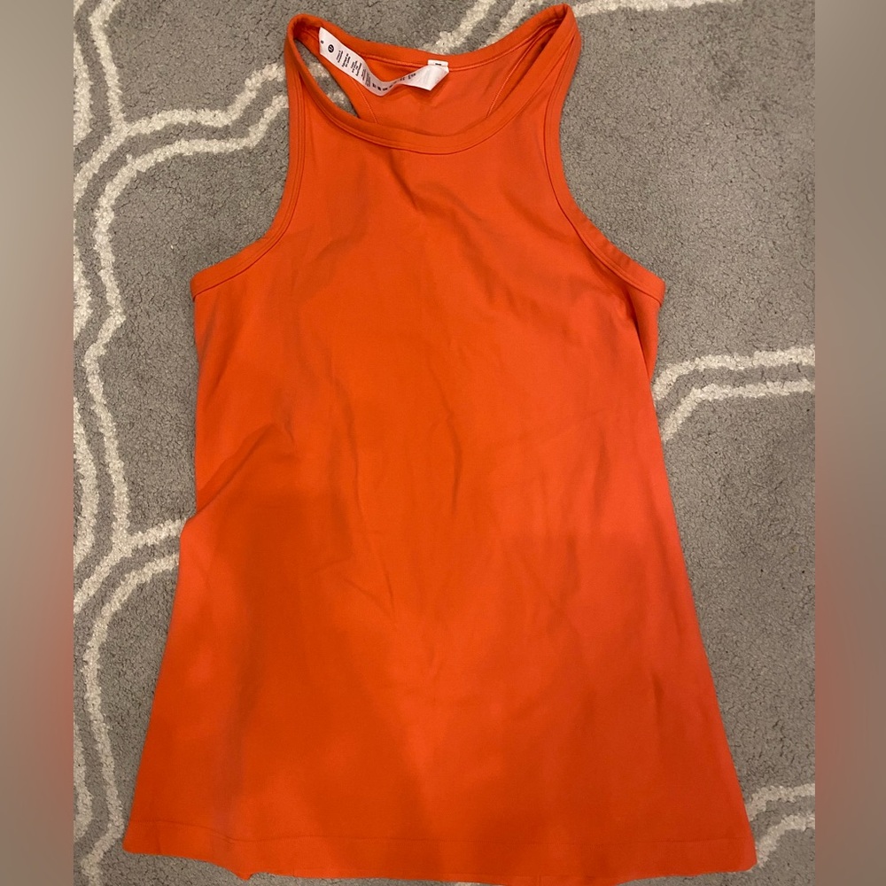 Lululemon Athletica Orange Ribbed Sleeveless Tank Top